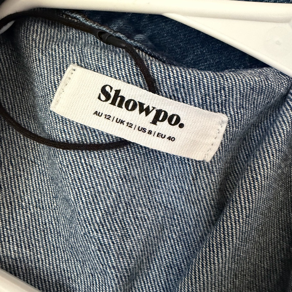 Showpo nandini mini dress denim tie - Picture 3 of 4